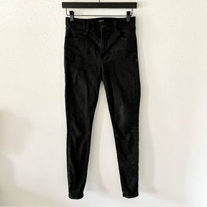 J BRAND Women's sz 27 Black Wash Maria High Waist Denim Skinny Jeans Full Length